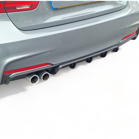 BMW 3 Series F30 F31 with Twin Exit Carbon Effect Rear Diffuser
