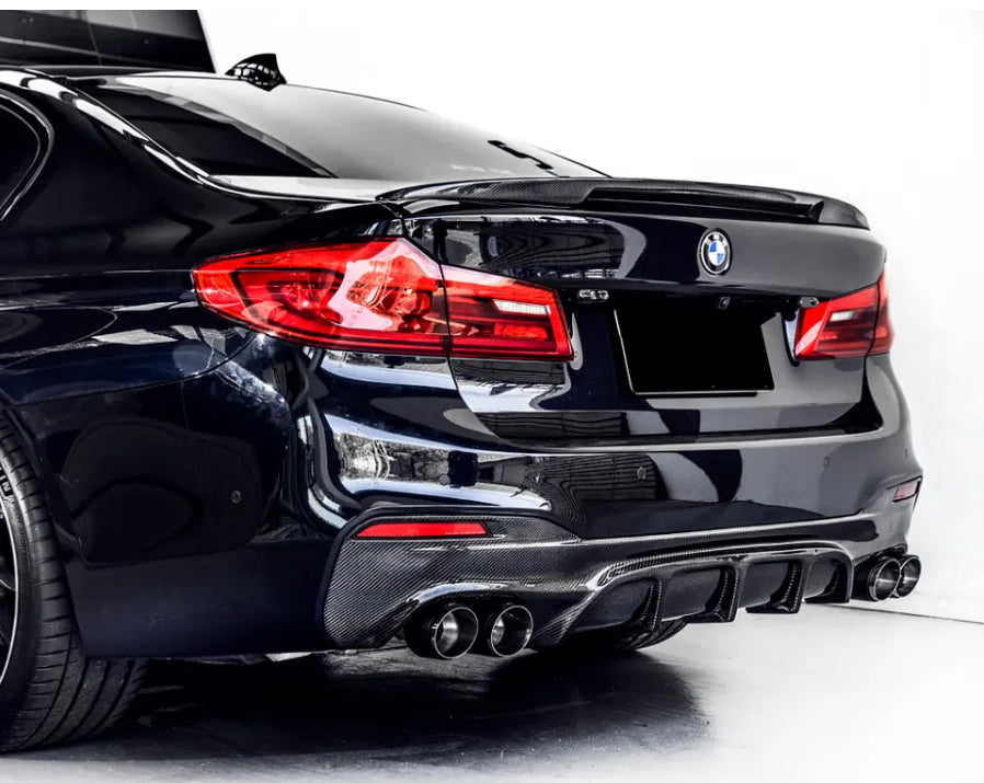 BMW 5 Series G30 | Gloss Black Full Body Kit with Twin, Dual, Quad Exit and Carbon Look - Auto Kits